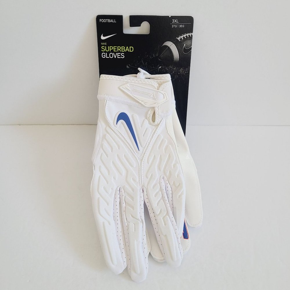 Nike Superbad 6.0 Football Gloves NCAA Broncos DX4907-132 Size 3XL White